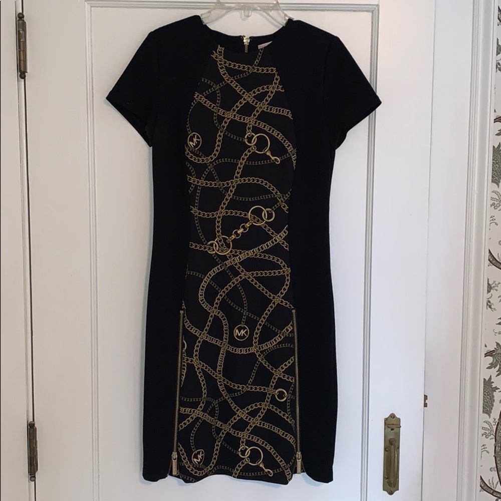 Michael Kors gold chain/zipper dress size 0